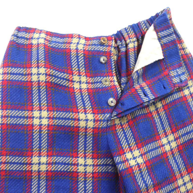 Gucci 20SS 630590 Linen Cotton Checked Embroidered Button Fly Tweed Shorts