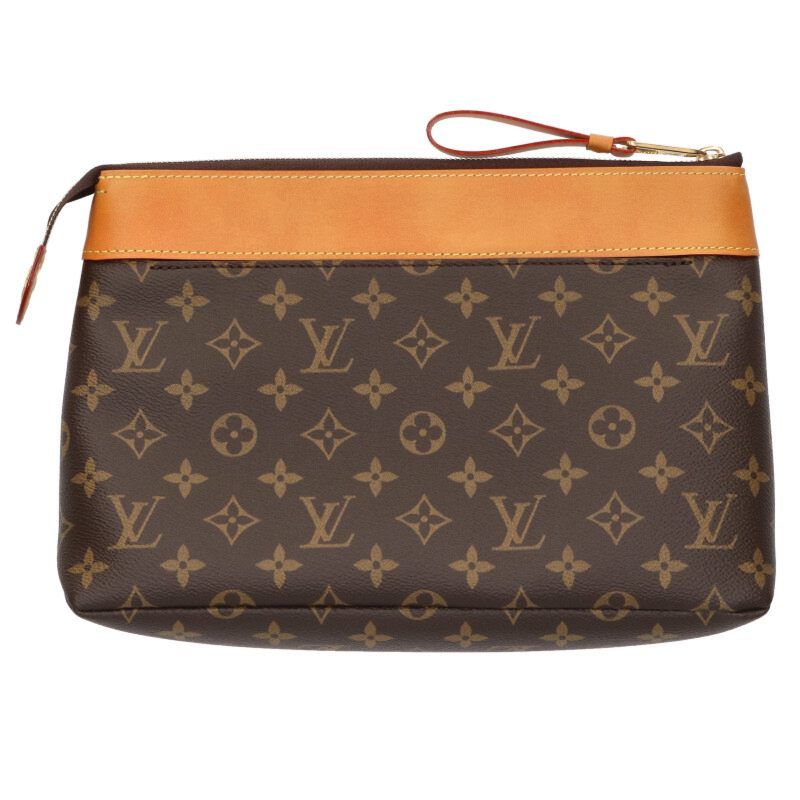 Louis Vuitton M14057 Pochette Voyage Supre Monogram Leather Clutch Bag Men's