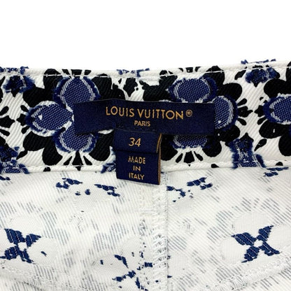 Louis Vuitton Monogram Bottoms Cotton Polyester White Blue Black Flower Shorts