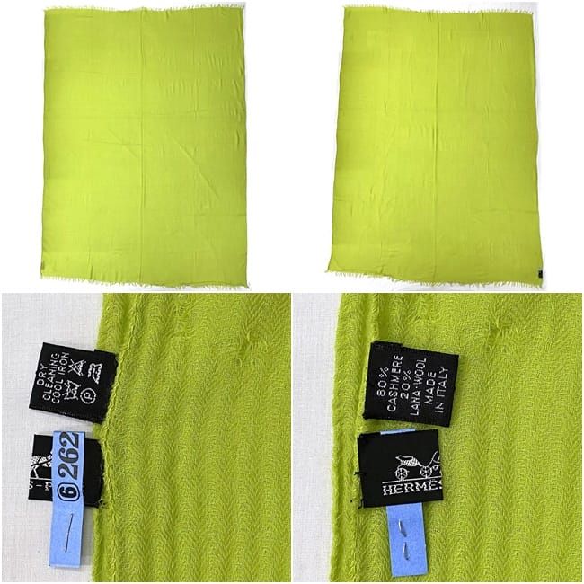 Hermes Shawl Light Green Excellent Condition Cleaned 80% Cashmere
