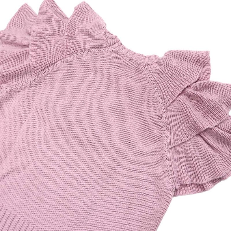 Dior Short Sleeve Knit Ruffles 36 Sizes Pink 344s13bm003 Cashmere