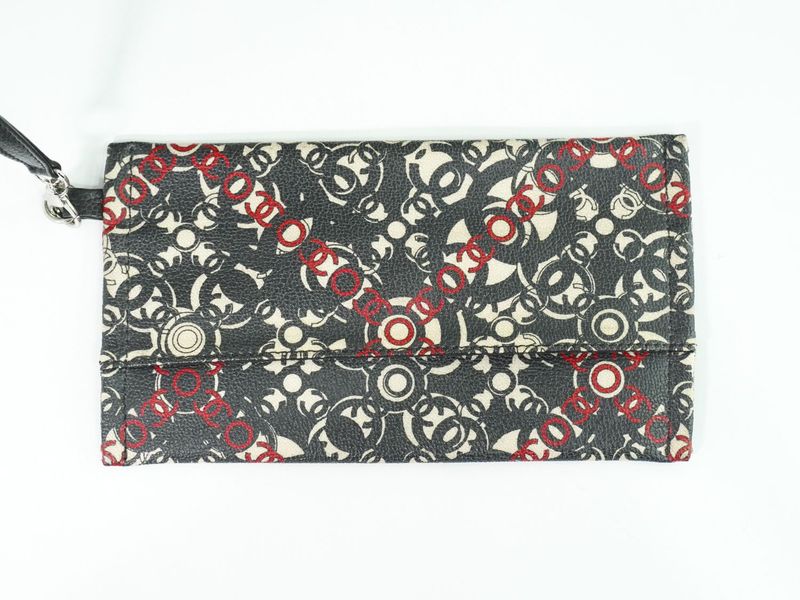 Authentic Chanel Coco Mark Tote Handbag PVC Leather Black Coco Mark Bag