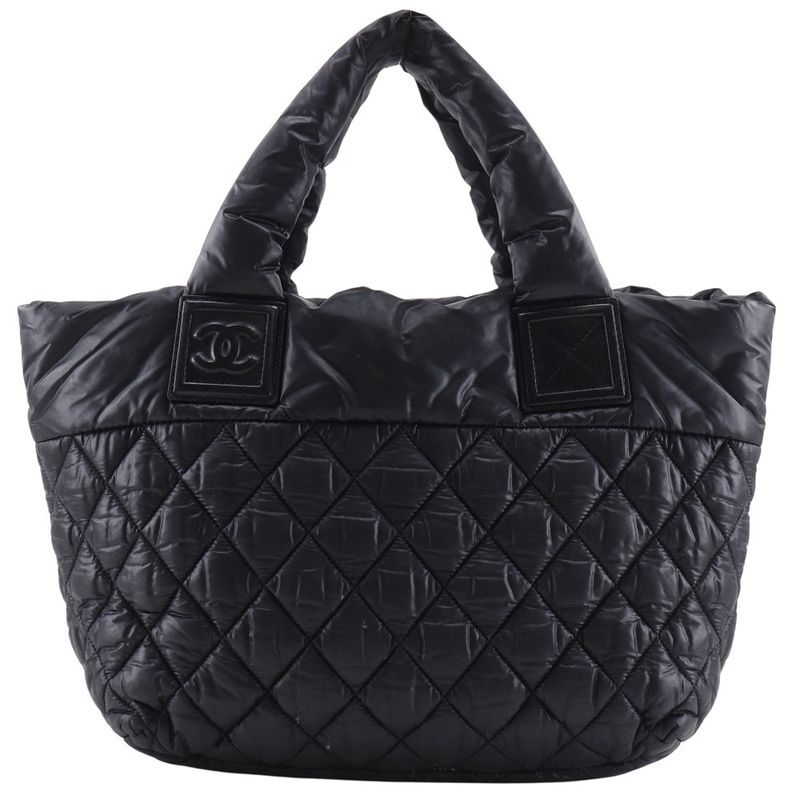 Chanel Coco Cocoon Small Tote Reversible A48610 Nylon Black Ladies Handbag