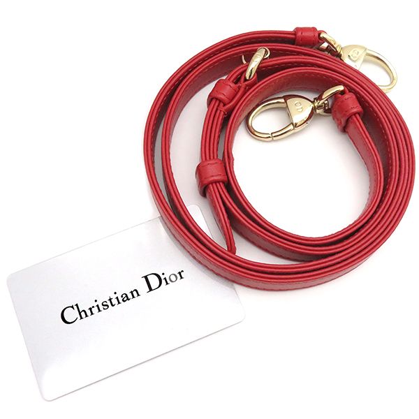 Christian Dior 2way Bag Lady Dior Mini Lambskin Red Gold Hardware Red Shoulder