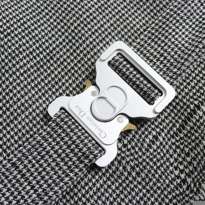 DIOR Christian DIOR Homme 933c307a4602 100% Wool Staggered Pattern Long Coat With CD Logo