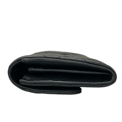 Chanel Long Wallet Matelasse Ap0241 Black Hardware / Sole Black Lambskin
