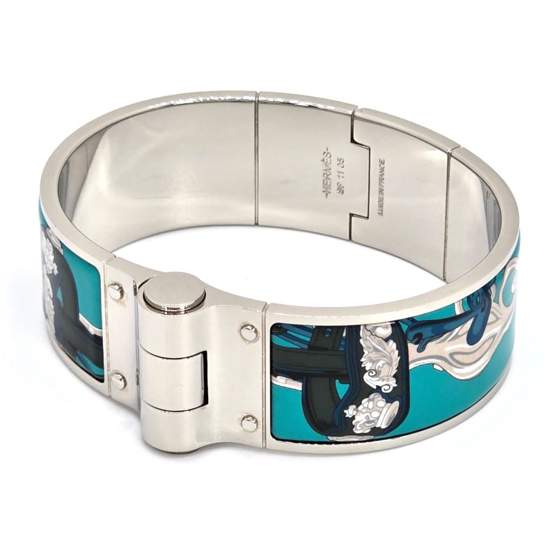 Hermes Enameled Bracelet Charnière GM Bangle Wrist Circumference Approx 18cm