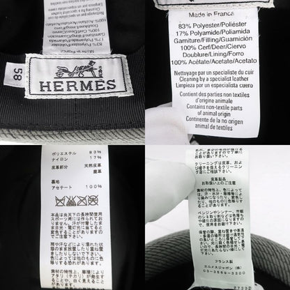 Hermes Hat Gray-black Size 58 Hat Apparel Others