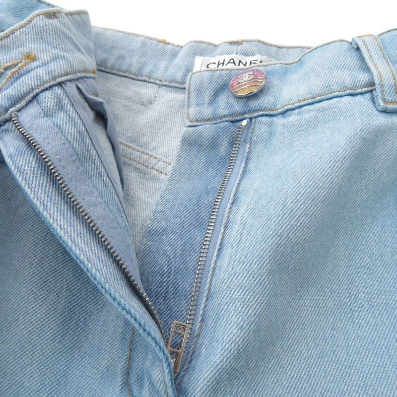 Chanel Wide Denim Coco Button Gradient P76361 Cotton Blue 1075 Chanel