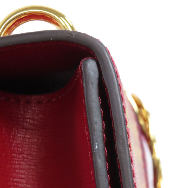 Gucci 524405 Sylvie GG Shoulder Bag Leather Women