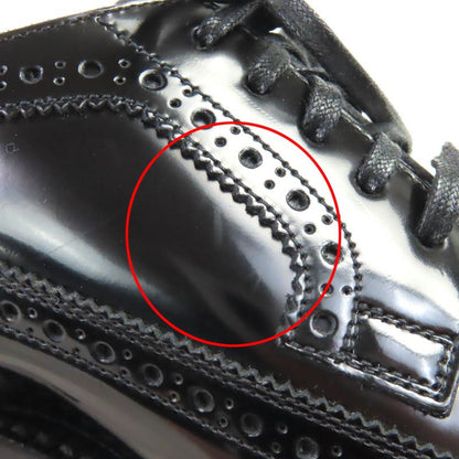 Celine Wingtip Medallion Derby Shoes Leather Shoes Black 35.5 Storage With Bag