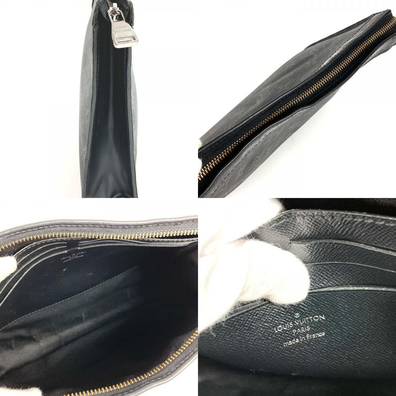 Louis Vuitton Pochette Voyage MM M61692 Monogram Eclipse Canvas Black