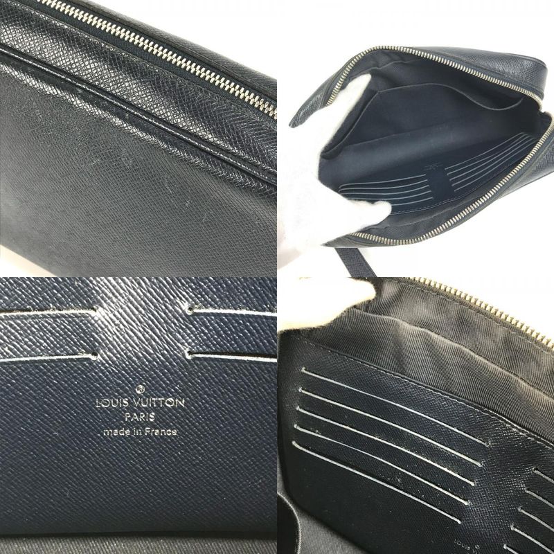 Louis Vuitton Second Bag Pochette Casai M33423 Taiga Leather Blue Marine Navy