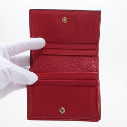 Gucci Animalier Taiga Head Leather Compact Wallet 453169 Red Made In Italy