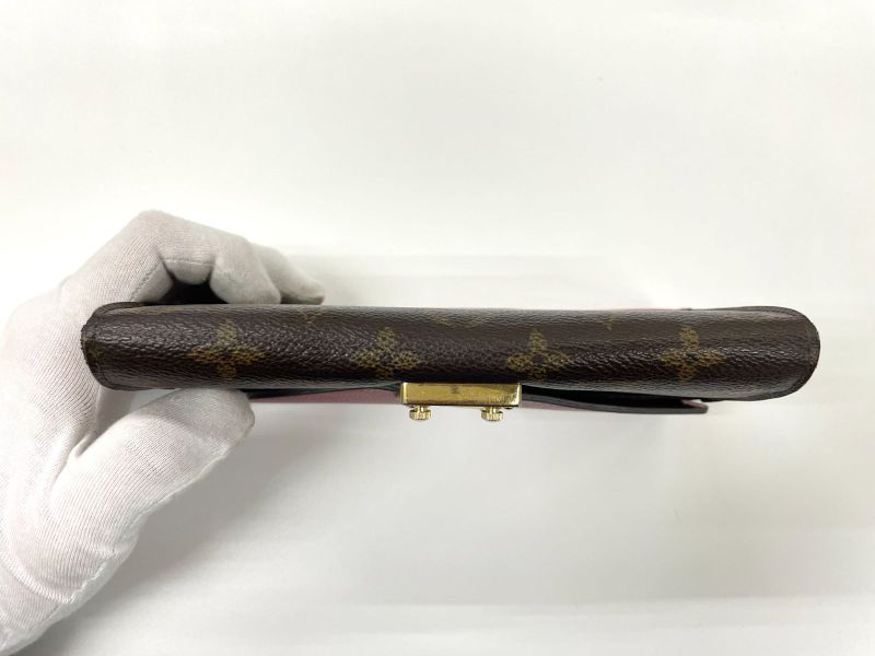 Louis Vuitton Monogram Portefeuille-pallas Long Wallet M58414 Red × Brown Made