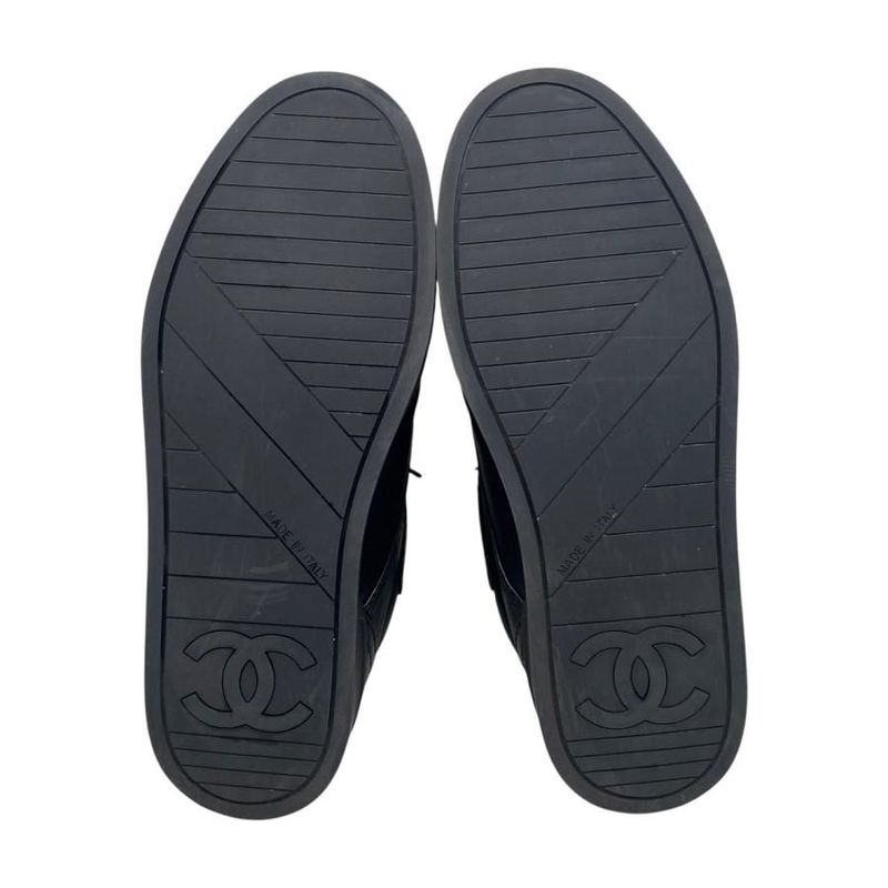 Chanel Sneakers Velcro High Cut G45110 36 Size Matelasse Coco Mark Logo Black
