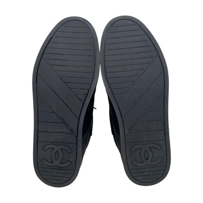Chanel Sneakers Velcro High Cut G45110 36 Size Matelasse Coco Mark Logo Black