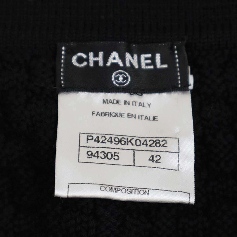 Chanel Wool Knit Skirt P42496k04282 Black 42