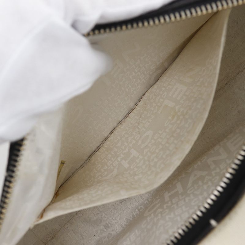 Chanel Chocobar Canvas Black Ladies Shoulder Bag