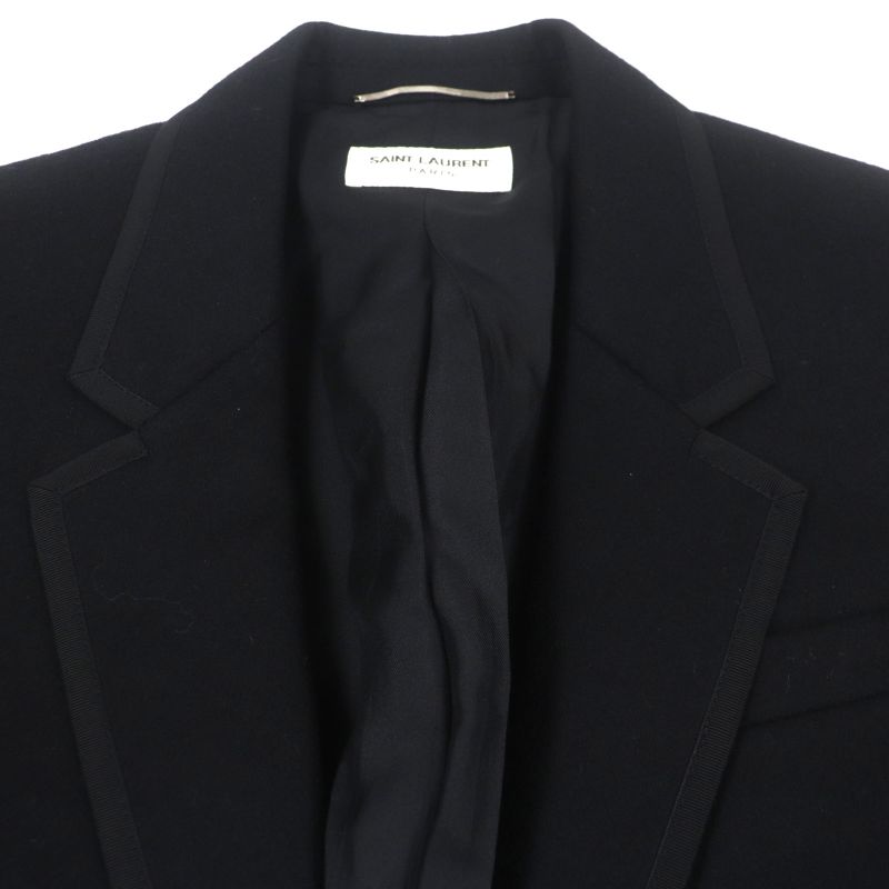  Saint Laurent Paris 2021 687349 100% Silk Lining Single Jacket Tailored