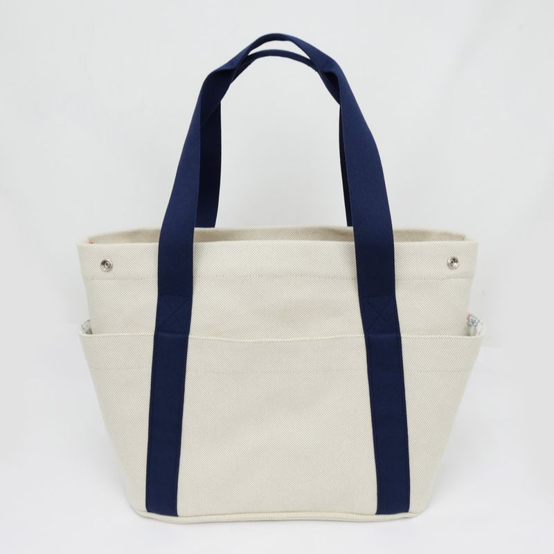 Hermes Cabrio Mother's Bag Toile Ash Gripe Lou Navy Tote Bag Canvas