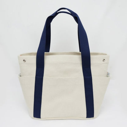 Hermes Cabrio Mother's Bag Toile Ash Gripe Lou Navy Tote Bag Canvas