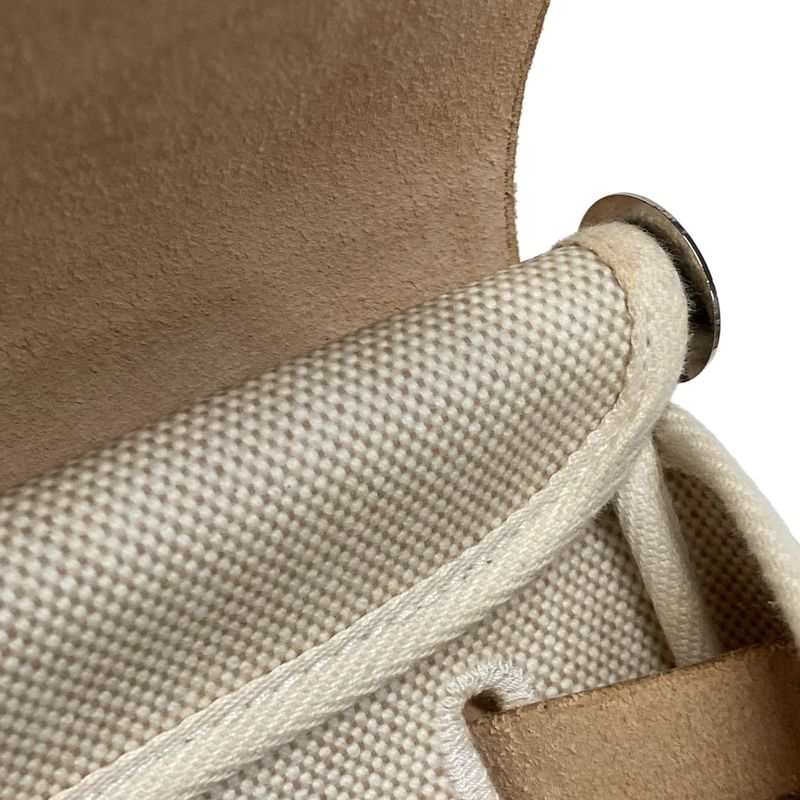 Hermes Handbag Herbag GM Ivory X Light Brown Silver Hardware Leather