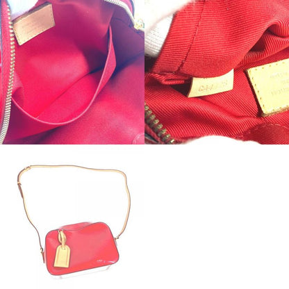 Louis Vuitton Shoulder Bag Santa Monica M90368 Monogram Vernis Canvas Threes Red