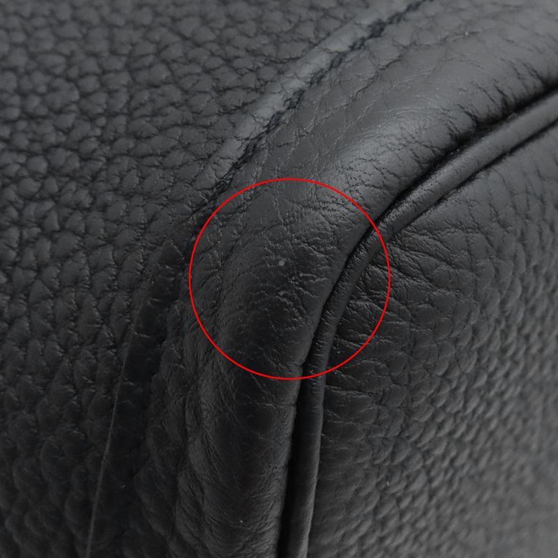 Hermes Tote Bag Garden Party PM Negonda Black Silver Hardware Black Engraved Z