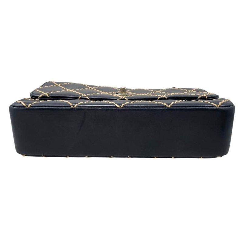 Chanel Shoulder Bag Wildstitch Line 14687 Matelasse Coco Mark Calf Leather