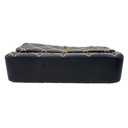 Chanel Shoulder Bag Wildstitch Line 14687 Matelasse Coco Mark Calf Leather