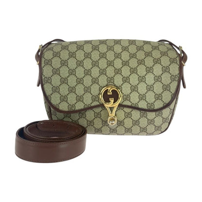 Gucci Vintage Old Gucci Beige Brown Gold Hardware GG Supreme Canvas Crossbody