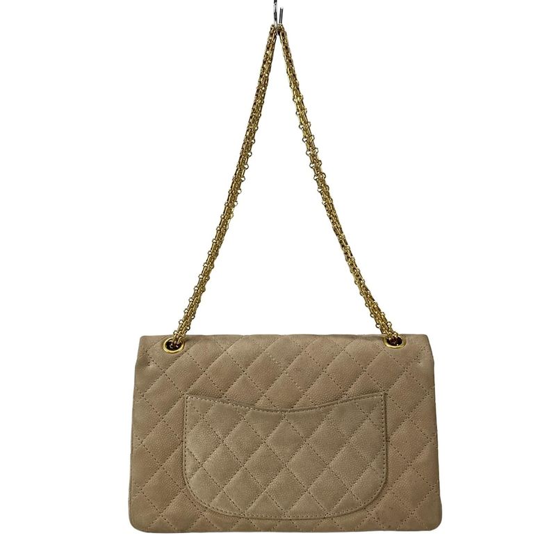Chanel Shoulder Bag Matelasse /255 Beige Double Flap / Gold Hardware / Mademoise