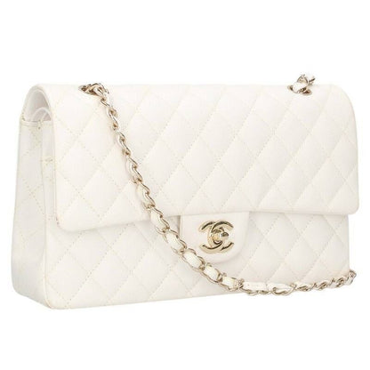 Chanel Matelasse 25 Caviar Skin W Flap Chain Shoulder Bag Women 25