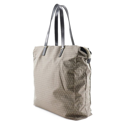 Fendi Micro Zucchini Nylon And Calf Brown Women's Tote Bag