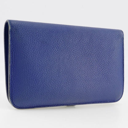 Hermes Dogon GM Togo Blue T Unisex Long Wallet