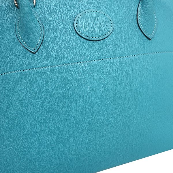Hermes 2way Bag Bolide 27 Chevre Turquoise Silver Hardware Blue Shoulder H