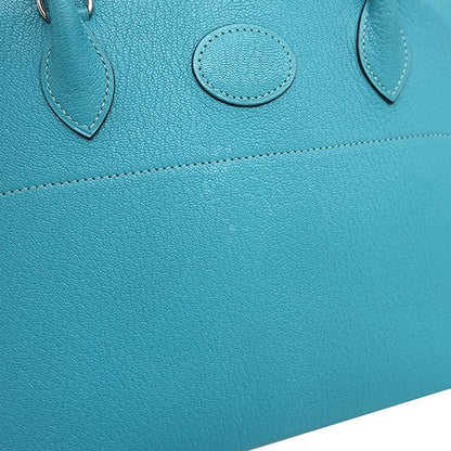 Hermes 2way Bag Bolide 27 Chevre Turquoise Silver Hardware Blue Shoulder H