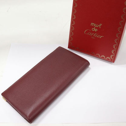 Cartier Long Zipper Wallet With Coin Purse Mastline Calf Bordeaux L3000168
