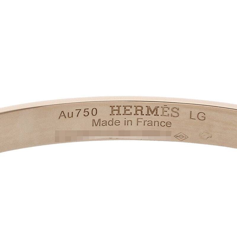 Hermes Kelly PM 18K Full Pave Diamond Bracelet Men's LG