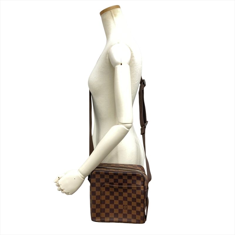 Louis Vuitton Olaf PM Shoulder Bag Damier Ebène N41442 Brown Gold Hardware