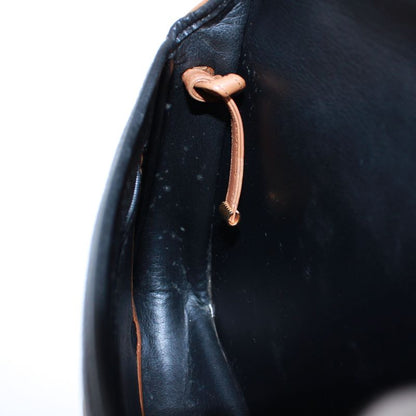 Christian Dior Leather Brown And Black Shoulder Bag Gold