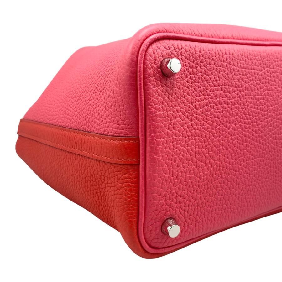 Hermes Handbag Picotin Lock PM Cazac U Engraved Rouge Ducou Rose Extreme Blue