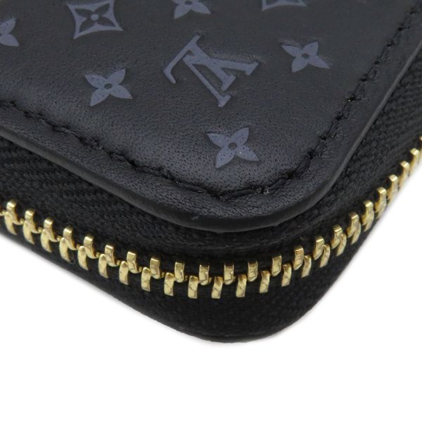 Louis Vuitton Long Wallet Nanogram Zippy Wallet Calf Noir Black Gold Hardware