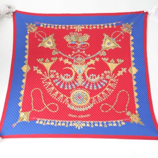 Hermes Pleated Carre Pleated Scarf Papules Des Sables Desert Accessories Scarf