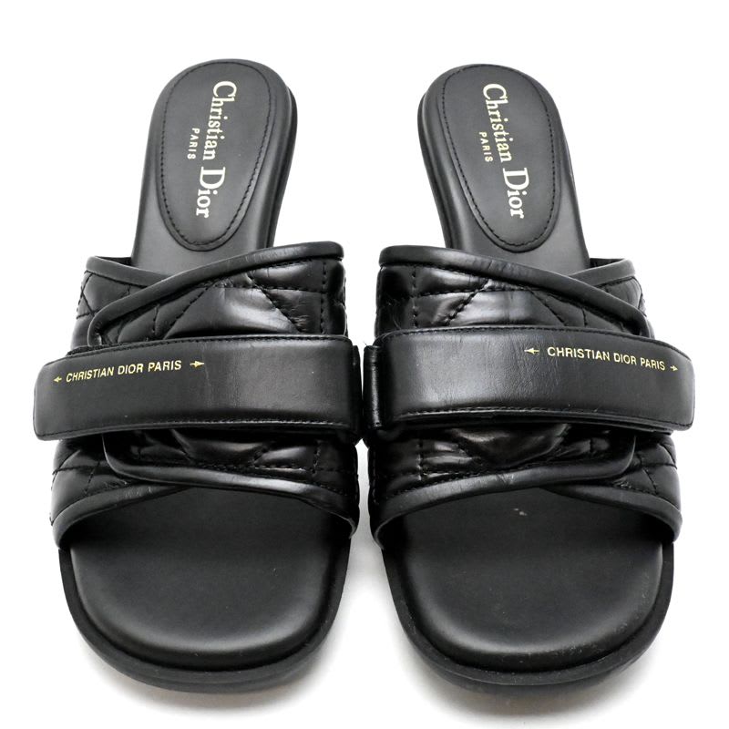 Christian Dior Size 24.5 Black Sandals