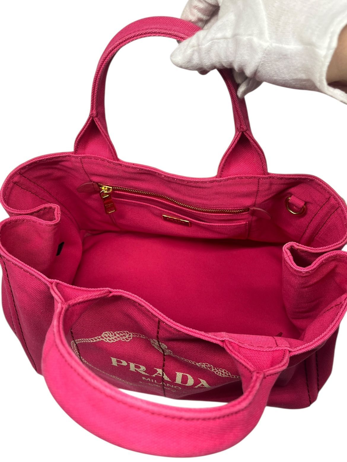 Prada Canapa Tote Tote Bag Shoulder Bag 2WAY Bag Pink Preowned