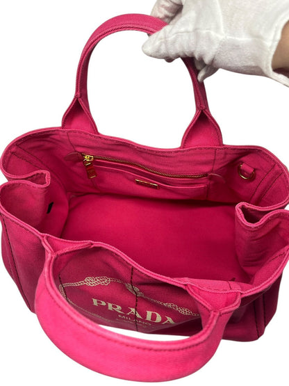 Prada Canapa Tote Tote Bag Shoulder Bag 2WAY Bag Pink Preowned