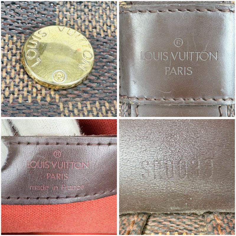 Louis Vuitton Damier Leather Ebene Naviglio Shoulder Bag Brown Crossbody Bag