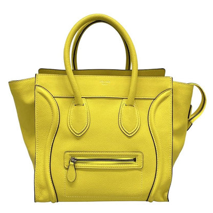Celine Handbag Luggage Mini Shopper Yellow Leather